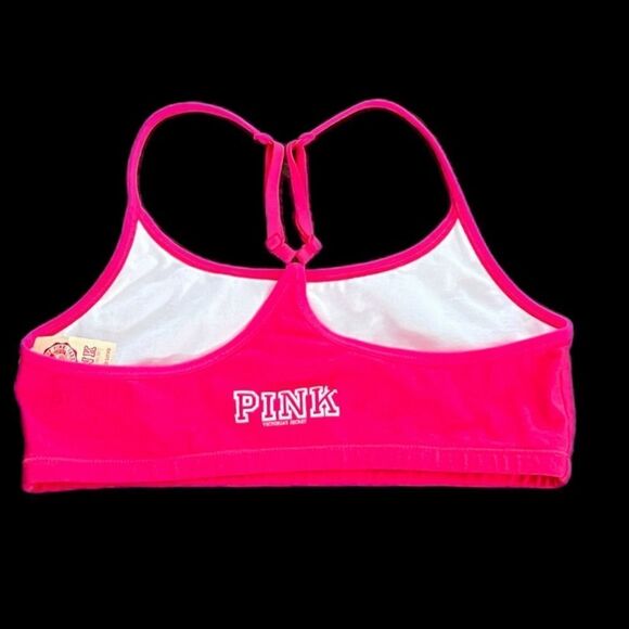 Victoria’s Secret Pink YOGA Unlined Lounge Racerback bralette bra Pink Small - Picture 1 of 7